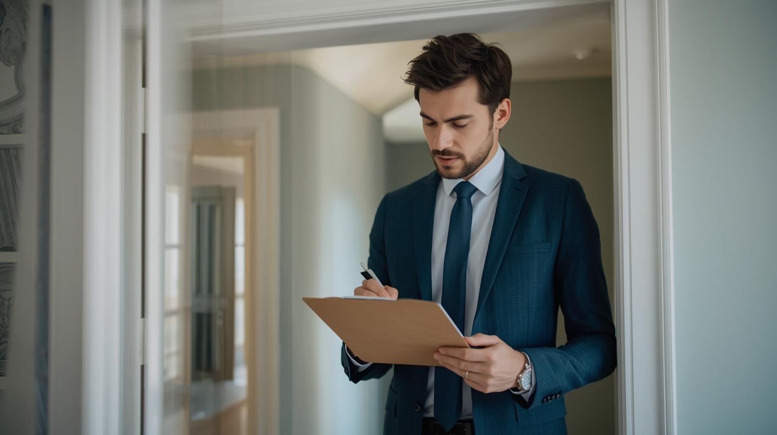 corretor fazendo laudo de avaliação presencial
