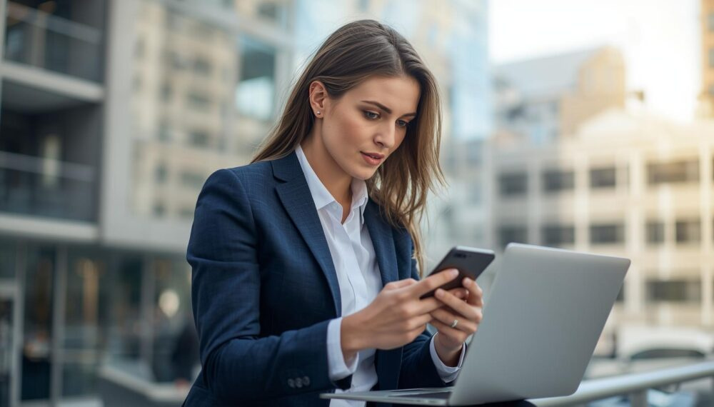 Corretor moderno com presença on-line