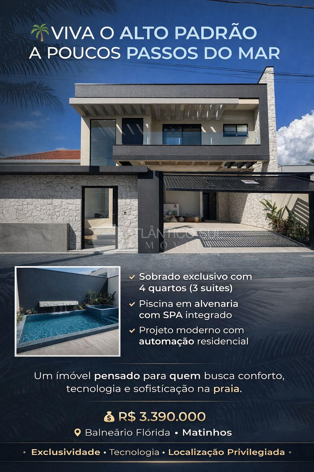 Sobrado à venda com 04 quartos no FLORIDA, MATINHOS – PR - Portal Venda Imóvel Brasil